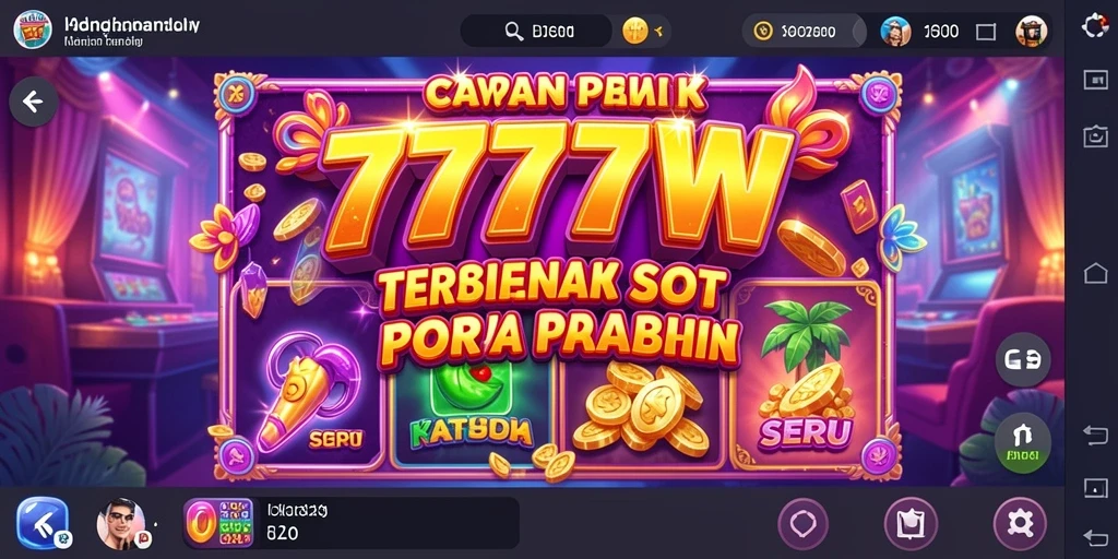 Tampilan menarik dari gameplay slot 7777W yang mendebarkan.