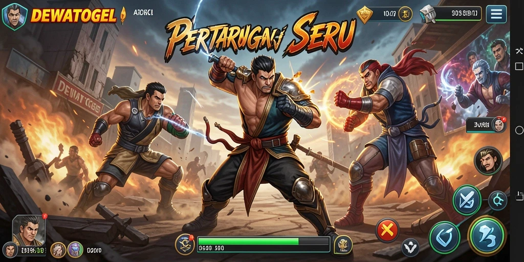 Tampilan gameplay DEWATOGEL yang mendebarkan dan penuh aksi.