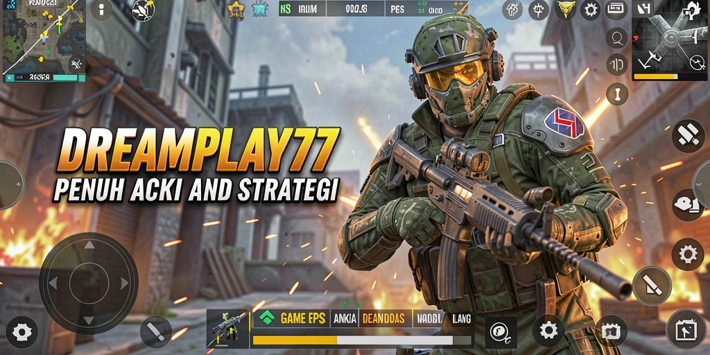 Tangkapan layar menunjukkan aksi intens dalam game FPS.