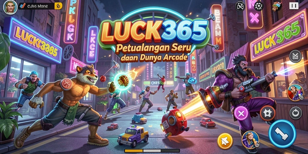 Tangkapan layar menunjukkan gameplay seru LUCK365 dengan warna-warni yang mencolok.