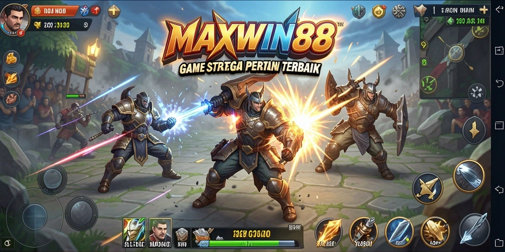 Screenshot gameplay MAXWIN88 menunjukkan pertempuran yang seru dan strategi mendalam.