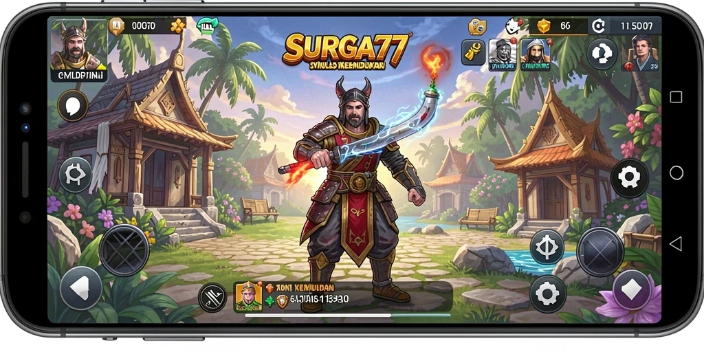 Tangkapan layar menunjukkan pengalaman gameplay SURGA77 yang seru.