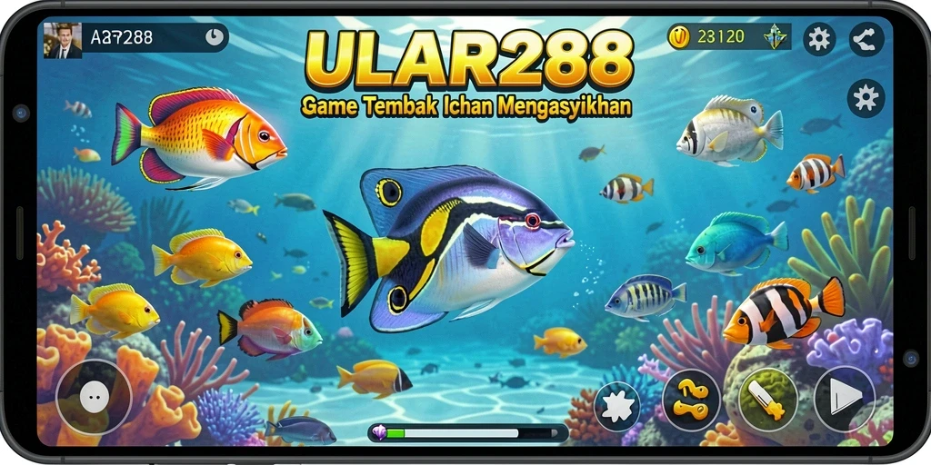 Tampilan gameplay Tembak Ikan ULAR288 yang menarik dan penuh aksi.
