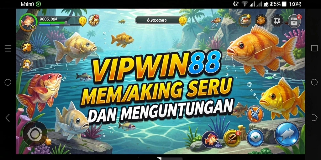 Screenshot gameplay <strong>VIPWIN88</strong> menampilkan aksi memancing yang seru.