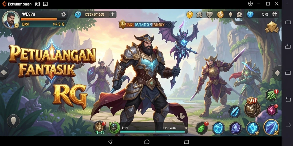 Tangkapan layar permainan WE878 dengan pertempuran RPG yang seru.